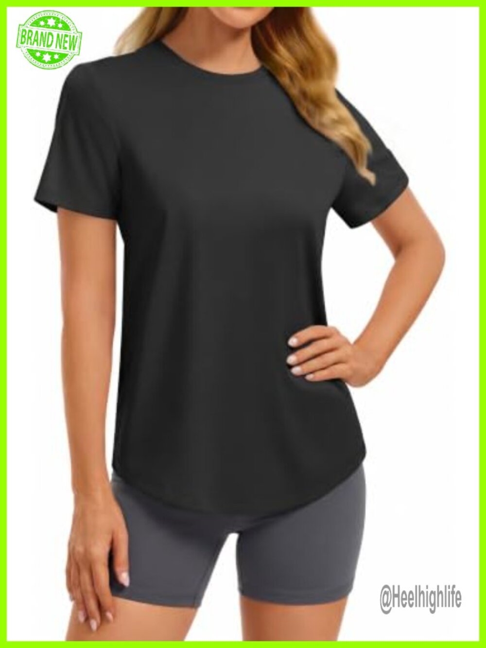 Soft Workout Tops for Women Short Sleeve Crewneck Basic Tee Shirt